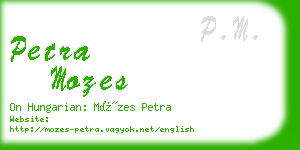 petra mozes business card